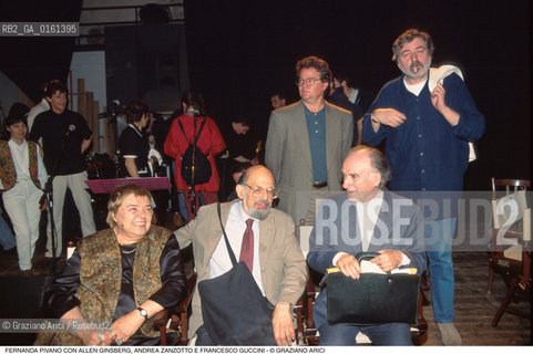 Caption: Nome: .PIVANO FERNANDA.Descrizione: .LETTERATURA AMERICANA CRITIC0 TRADUTTRICE SAGGISTA/CON I POETI ALLEN GINSBERG (BEAT GENERATION) ANDREA ZANZOTTO E IL CANTANTE FRANCESCO GUCCINI.Credit: ©Graziano Arici/Rosebud2 / Costo: .A.Nazione: .ITALIA.Cittˆ: .CONEGLIANO.Data: .1996