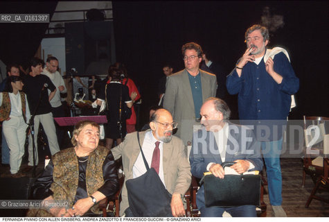 Caption: Nome: .PIVANO FERNANDA.Descrizione: .LETTERATURA AMERICANA CRITIC0 TRADUTTRICE SAGGISTA/CON I POETI ALLEN GINSBERG (BEAT GENERATION) ANDREA ZANZOTTO E IL CANTANTE FRANCESCO GUCCINI.Credit: ©Graziano Arici/Rosebud2 / Costo: .A.Nazione: .ITALIA.Cittˆ: .CONEGLIANO.Data: .1996