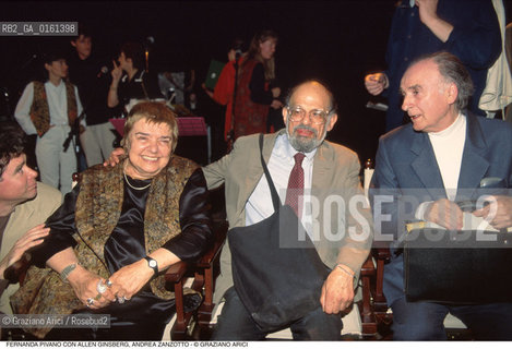 Caption: Nome: .PIVANO FERNANDA.Descrizione: .LETTERATURA AMERICANA CRITIC0 TRADUTTRICE SAGGISTA/CON I POETI ALLEN GINSBERG (BEAT GENERATION) E ANDREA ZANZOTTO.Credit: ©Graziano Arici/Rosebud2 / Costo: .A.Nazione: .ITALIA.Cittˆ: .CONEGLIANO.Data: .1996