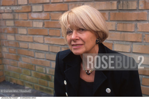 Caption: Nome: .RISSET JACQUELINE.Descrizione: .LETTERATURA CRITICO SCRITTRICE TRADUTTRICE .Credit: ©Graziano Arici/Rosebud2 / Costo: .A.Nazione: .FRANCIA.Cittˆ: ..Data: .1997