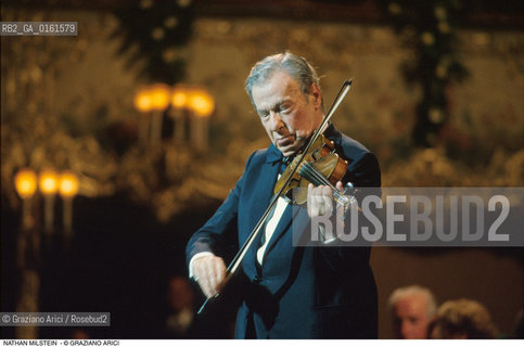 Caption: Nome: .MILSTEIN NATHAN.Descrizione: .MUSICA CLASSICA VIOLINISTA/AL VIOLINO.Credit: ©Graziano Arici/Rosebud2 / Costo: .A.Nazione: .USA.Cittˆ: ..Data: .1991