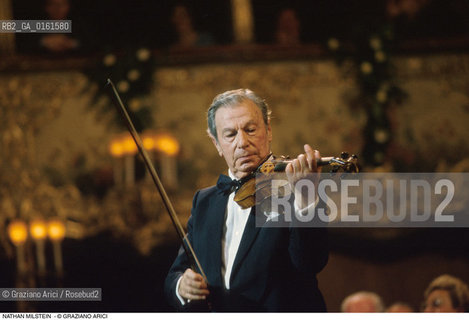 Caption: Nome: .MILSTEIN NATHAN.Descrizione: .MUSICA CLASSICA VIOLINISTA/AL VIOLINO.Credit: ©Graziano Arici/Rosebud2 / Costo: .A.Nazione: .USA.Cittˆ: ..Data: .1991