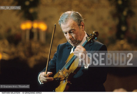 Caption: Nome: .MILSTEIN NATHAN.Descrizione: .MUSICA CLASSICA VIOLINISTA/AL VIOLINO.Credit: ©Graziano Arici/Rosebud2 / Costo: .A.Nazione: .USA.Cittˆ: ..Data: .1991