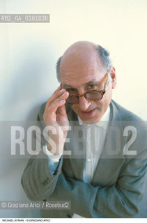 Caption: Nome: .NYMAN MICHAEL.Descrizione: .MUSICA CLASSICA CINEMA COMPOSITORE CONTEMPORANEO COLONNE SONORE/CON OCCHIALI.Credit: ©Graziano Arici/Rosebud2 / Costo: .A.Nazione: .GRAN BRETAGNA.Cittˆ: ..Data: .1992