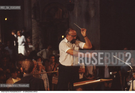 Caption: Nome: .PENDER.ECKI KRZYSZTOF.Descrizione: .MUSICA CLASSICA ELETTRONICA COMPOSITORE CONTEMPORANEO/DIRIGE NELLA BASILICA DI SAN MARCO.Credit: ©Graziano Arici/Rosebud2 / Costo: .A.Nazione: .POLONIA.Cittˆ: ..Data: .1988