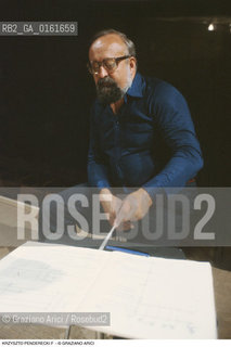 Caption: Nome: .PENDER.ECKI KRZYSZTOF.Descrizione: .MUSICA CLASSICA ELETTRONICA COMPOSITORE CONTEMPORANEO/CON SPARTITI.Credit: ©Graziano Arici/Rosebud2 / Costo: .A.Nazione: .POLONIA.Cittˆ: ..Data: .1988