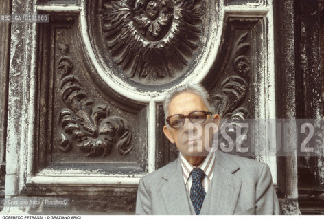 Caption: Nome: .PETRASSI GOFFREDO.Descrizione: .MUSICA CLASSICA COMPOSITORE CONTEMPORANEO/CON OCCHIALI.Credit: ©Graziano Arici/Rosebud2 / Costo: .A.Nazione: .ITALIA.Cittˆ: ..Data: .1990