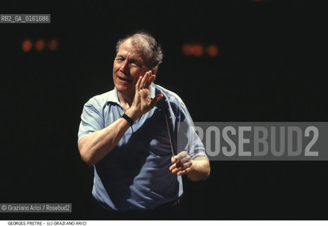 Nome: .PRETRE GEORGES.Descrizione: .MUSICA CLASSICA DIRETTIRE DORCHESTRA/DIRIGE.Credit: ©Graziano Arici/Rosebud2 / Costo: .A.Nazione: .FRANCIA.Cittˆ: .VENEZIA.Data: .1991.
