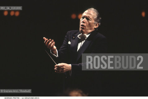 Nome: .PRETRE GEORGES.Descrizione: .MUSICA CLASSICA DIRETTIRE DORCHESTRA/DIRIGE.Credit: ©Graziano Arici/Rosebud2 / Costo: .A.Nazione: .FRANCIA.Cittˆ: .VENEZIA.Data: .1992.