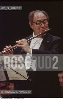 Caption: Nome: .RAMPAL JEAN-PIERRE.Descrizione: .MUSICA CLASSICA FLAUTISTA/AL FLAUTO CON SPARTITO.Credit: ©Graziano Arici/Rosebud2 / Costo: .A.Nazione: .FRANCIA.Cittˆ: ..Data: .1993
