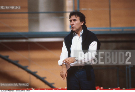 Caption: Nome: .ABBADO CLAUDIO.Descrizione: .MUSICA CLASSICA DIRETTORE DORCHESTRA PROMETEO.Credit: ©Graziano Arici/Rosebud2 / Costo: .A.Nazione: .ITALIA.Cittˆ: .VENEZIA.Data: .1984