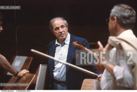 Caption: Nome: .BOULEZ PIERRE.Descrizione: .MUSICA CLASSICA DIRETTORE DORCHESTRA COMPOSITORE CONTEMPORANEO.Credit: ©Graziano Arici/Rosebud2 / Costo: .A.Nazione: .FRANCIA.Cittˆ: ..Data: .1996