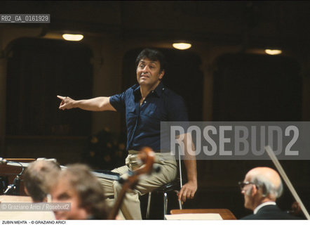 Caption: Nome: .MEHTA ZUBIN.Descrizione: .MUSICA CLASSICA DIRETTORE DORCHESTRA/DIRIGE.Credit: ©Graziano Arici/Rosebud2 / Costo: .A.Nazione: .INDIA.Cittˆ: ..Data: .1990