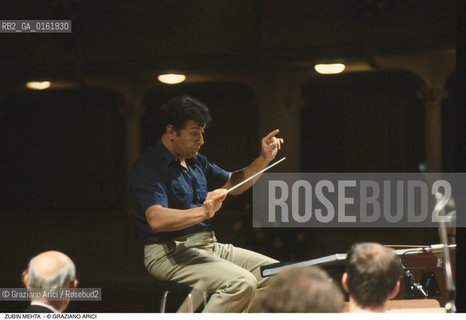 Caption: Nome: .MEHTA ZUBIN.Descrizione: .MUSICA CLASSICA DIRETTORE DORCHESTRA/DIRIGE.Credit: ©Graziano Arici/Rosebud2 / Costo: .A.Nazione: .INDIA.Cittˆ: ..Data: .1990
