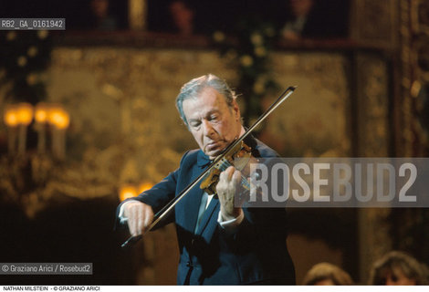 Caption: Nome: .MILSTEIN NATHAN.Descrizione: .MUSICA CLASSICA VIOLINISTA/AL VIOLINO.Credit: ©Graziano Arici/Rosebud2 / Costo: .A.Nazione: .USA.Cittˆ: ..Data: .1991