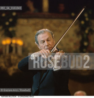 Caption: Nome: .MILSTEIN NATHAN.Descrizione: .MUSICA CLASSICA VIOLINISTA/AL VIOLINO.Credit: ©Graziano Arici/Rosebud2 / Costo: .A.Nazione: .USA.Cittˆ: ..Data: .1991
