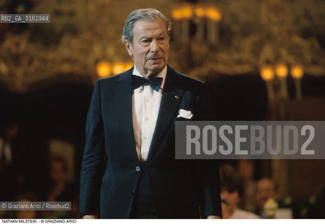 Caption: Nome: .MILSTEIN NATHAN.Descrizione: .MUSICA CLASSICA VIOLINISTA/AL VIOLINO.Credit: ©Graziano Arici/Rosebud2 / Costo: .A.Nazione: .USA.Cittˆ: ..Data: .1991