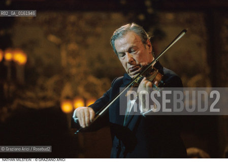 Caption: Nome: .MILSTEIN NATHAN.Descrizione: .MUSICA CLASSICA VIOLINISTA/AL VIOLINO.Credit: ©Graziano Arici/Rosebud2 / Costo: .A.Nazione: .USA.Cittˆ: ..Data: .1991