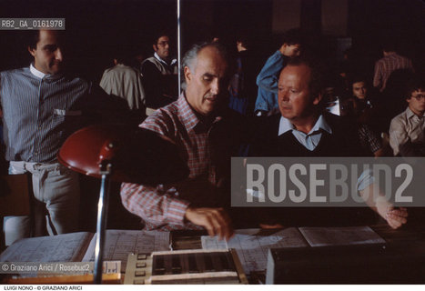 Caption: Nome: .NONO LUIGI.Descrizione: .MUSICA CLASSICA ELETTRONICA COMPOSITORE CONTEMPORANEO/ALLA SCUOLA GRANDE DI SAN ROCCO CON HANS PETER HALLER.Credit: ©Graziano Arici/Rosebud2 / Costo: .A.Nazione: .ITALIA.Cittˆ: ..Data: .1983