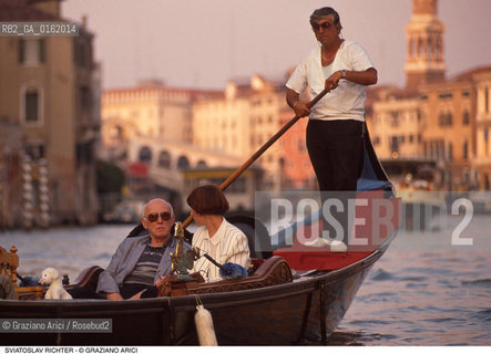 Caption: Nome: .RICHTER SVIATOSLAV.Descrizione: .MUSICA CLASSICA PIANISTA/IN GONDOLA A VENEZIA.Credit: ©Graziano Arici/Rosebud2 / Costo: .A.Nazione: .RUSSIA.Cittˆ: .VENEZIA.Data: .1993