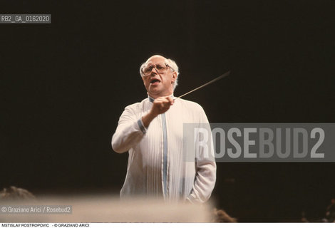 Caption: Nome: .ROSTROPOVIC MSTISLAV.Descrizione: .MUSICA CLASSICA DIRETTORE DORCHESTRA VIOLONCELLISAT/DIRIGE.Credit: ©Graziano Arici/Rosebud2 / Costo: .A.Nazione: .RUSSIA.Cittˆ: ..Data: .1994