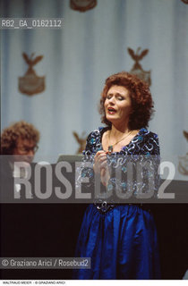 Caption: Nome: .MEIER WALTRAUD.Descrizione: .MUSICA CLASSICA CANTANTE LIRICA SOPRANO/NEL GRAN TEATRO LA FENICE.Credit: ©Graziano Arici/Rosebud2 / Costo: .A.Nazione: .GERMANIA.Cittˆ: ..Data: .1995