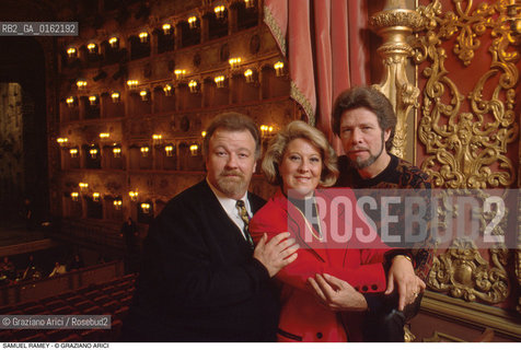 Caption: Nome: .RAMEY SAMUEL.Descrizione: .MUSICA CLASSICA CANTANTE LIRICO BASSO-BARITONO/CON IL TENORE CHRIS MERRITT E LA SOPRANO LUCIANA SERRA NEL GRAN TEATRO LA FENICE .Credit: ©Graziano Arici/Rosebud2 / Costo: .A.Nazione: .USA.Cittˆ: ..Data: .1994