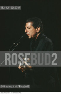 Caption: Nome: .COHEN LEONARD.Descrizione: .MUSICA POP CANTAUTORE CHITARRISTA.Credit: ©Graziano Arici/Rosebud2 / Costo: .A.Nazione: .CANADA.Cittˆ: ..Data: .1992