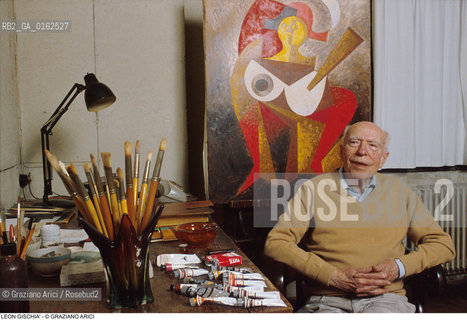 Caption: Nome: .GISCHIA LEON.Descrizione: .ARTE PITTORE / STUDIO.Credit: ©Graziano Arici/Rosebud2 / Costo: .A.Nazione: .FRANCIA.Cittˆ: ..Data: .1989