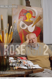 Caption: Nome: .GISCHIA LEON.Descrizione: .ARTE PITTORE / STUDIO.Credit: ©Graziano Arici/Rosebud2 / Costo: .A.Nazione: .FRANCIA.Cittˆ: ..Data: .1989