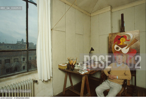Caption: Nome: .GISCHIA LEON.Descrizione: .ARTE PITTORE / STUDIO A  VENEZIA.Credit: ©Graziano Arici/Rosebud2 / Costo: .A.Nazione: .FRANCIA.Cittˆ: ..Data: .1989