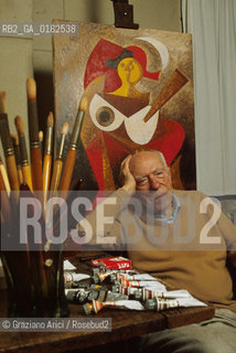 Caption: Nome: .GISCHIA LEON.Descrizione: .ARTE PITTORE / STUDIO.Credit: ©Graziano Arici/Rosebud2 / Costo: .A.Nazione: .FRANCIA.Cittˆ: ..Data: .1989
