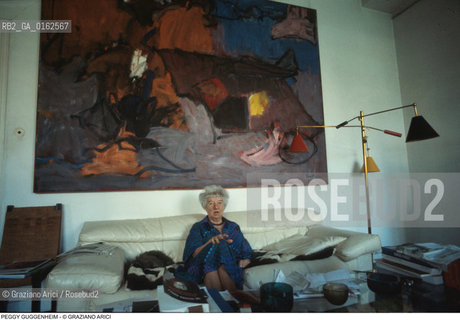 Caption: Nome:.GUGGENHEIM PEGGY.Descrizione: .ARTE COLLEZIONISTA / NELLA SUA CASA.Credit: ©Graziano Arici/Rosebud2 / Costo: .A.Nazione: .USA.Cittˆ: ..Data: .1979