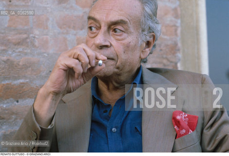 Caption: Nome: .GUTTUSO RENATO.Descrizione: .ARTE PITTORE / FUMA SIGARETTA.Credit: ©Graziano Arici/Rosebud2 / Costo: .A.Nazione: .ITALIA.Cittˆ: ..Data: .1984