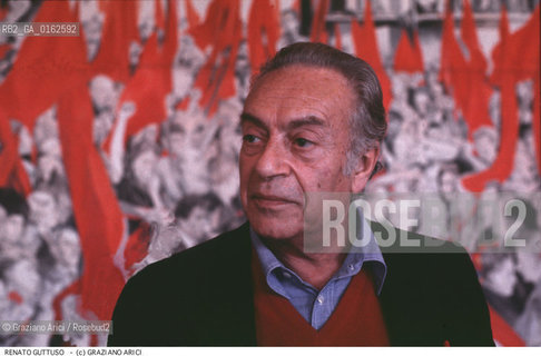 Nome: .GUTTUSO RENATO.Descrizione: .ARTE PITTORE / BANDIERE ROSSE FUNERALI DI TOGLIATTI.Credit: ©Graziano Arici/Rosebud2 / Costo: .A.Nazione: .ITALIA.Cittˆ: .VENEZIA.Data: .1982.