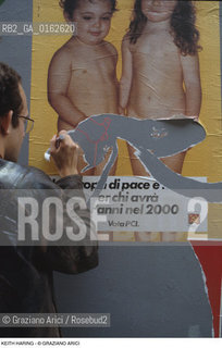 Nome: .HARING KEITH.Descrizione: .ARTE GRAFFITI BIENNALE.Credit: ©Graziano Arici/Rosebud2 / Costo: .A.Nazione: .USA.Cittˆ: ..Data: .1984.