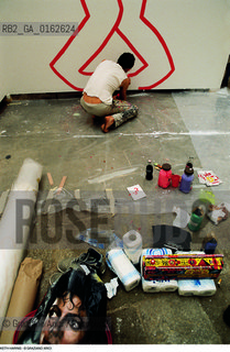 Caption: Nome: .HARING KEITH.Descrizione: .ARTE GRAFFITI BIENNALE.Credit: ©Graziano Arici/Rosebud2 / Costo: .A.Nazione: .USA.Cittˆ: ..Data: .1984