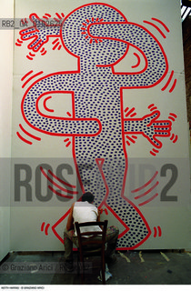 Caption: Nome: .HARING KEITH.Descrizione: .ARTE GRAFFITI BIENNALE.Credit: ©Graziano Arici/Rosebud2 / Costo: .A.Nazione: .USA.Cittˆ: ..Data: .1984