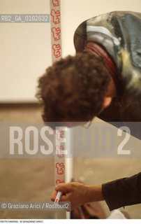 Caption: Nome: .HARING KEITH.Descrizione: .ARTE GRAFFITI BIENNALE.Credit: ©Graziano Arici/Rosebud2 / Costo: .A.Nazione: .USA.Cittˆ: ..Data: .1984