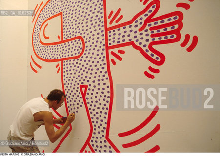 Caption: Nome: .HARING KEITH.Descrizione: .ARTE GRAFFITI BIENNALE.Credit: ©Graziano Arici/Rosebud2 / Costo: .A.Nazione: .USA.Cittˆ: ..Data: .1984