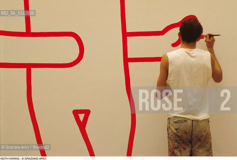 Caption: Nome: .HARING KEITH.Descrizione: .ARTE GRAFFITI BIENNALE.Credit: ©Graziano Arici/Rosebud2 / Costo: .A.Nazione: .USA.Cittˆ: ..Data: .1984