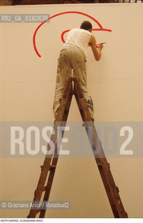 Caption: Nome: .HARING KEITH.Descrizione: .ARTE GRAFFITI BIENNALE.Credit: ©Graziano Arici/Rosebud2 / Costo: .A.Nazione: .USA.Cittˆ: ..Data: .1984