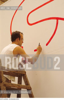 Caption: Nome: .HARING KEITH.Descrizione: .ARTE GRAFFITI BIENNALE.Credit: ©Graziano Arici/Rosebud2 / Costo: .A.Nazione: .USA.Cittˆ: ..Data: .1984