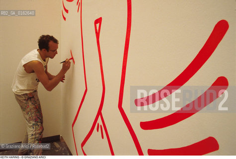 Caption: Nome: .HARING KEITH.Descrizione: .ARTE GRAFFITI BIENNALE.Credit: ©Graziano Arici/Rosebud2 / Costo: .A.Nazione: .USA.Cittˆ: ..Data: .1984