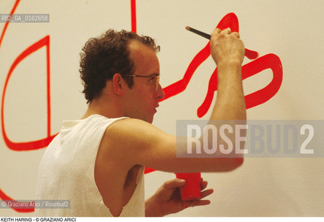 Nome: .HARING KEITH.Descrizione: .ARTE GRAFFITI BIENNALE.Credit: ©Graziano Arici/Rosebud2 / Costo: .A.Nazione: .USA.Cittˆ: ..Data: .1984.