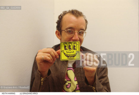 Nome: .HARING KEITH.Descrizione: .ARTE GRAFFITI BIENNALE.Credit: ©Graziano Arici/Rosebud2 / Costo: .A.Nazione: .USA.Cittˆ: .VENEZIA.Data: .1984.