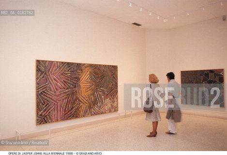 Localizzazione:.VENEZIA / CASTELLO.VENICE  / CASTELLO.Oggetto:.Soggetto:.XLIII ESPOSIZIONE INTERNAZIONALE DARTE LA BIENNALE DI VENEZIA / OPERE DI JASPER JOHN AL PADIGLIONE USA.XLIII INTERNATIONAL ART EXHIBITION LA BIENNALE DI VENEZIA  / WORKS BY JASPER JOHNS IN USA PAVILION.Cronologia:.Definizione Culturale:.   Autore:.   Stile:.   Editori/Stampatori:.   Committenza:.Materia e Tecnica:.Collocazione:.Note:.BIENNALE ARTE.Riproduzione Fotografica:.©Graziano Arici/Rosebud2 Copyright: ©Graziano Arici/Rosebud2 /  .Data:.1988.Costo:.A.
