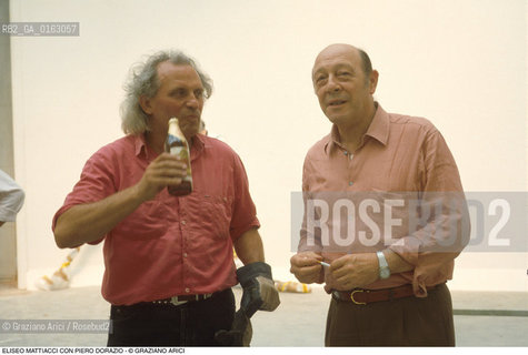 Caption: Nome: .MATTIACCI ELISEO.Descrizione: .ARTE SCULTORE / CON PIERO DORAZIO.Credit: ©Graziano Arici/Rosebud2 / Costo: .A.Nazione: .ITALIA.Cittˆ: ..Data: .1988