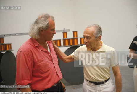 Caption: Nome: .MATTIACCI ELISEO.Descrizione: .ARTE SCULTORE / CON IL GALLERISTA LEO CASTELLI.Credit: ©Graziano Arici/Rosebud2 / Costo: .A.Nazione: .ITALIA.Cittˆ: ..Data: .1988