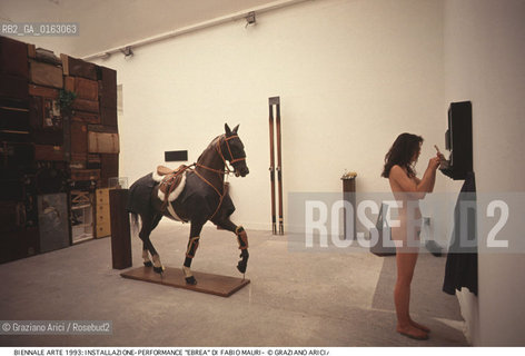 Localizzazione:.VENEZIA / CASTELLO.VENICE / CASTELLO.Oggetto:.Soggetto:.XLV ESPOSIZIONE INTERNAZIONALE DARTE LA BIENNALE DI VENEZIA /  LINSTALLAZIONE-PERFORMANCE EBREA DI FABIO MAURI / NUDO .XLV INTERNATIONAL ART EXHIBITION LA BIENNALE DI VENEZIA /  INSTALLATION-PERFORMANCE JEWESS  BY FABIO MAURI / NUDE.Cronologia:.Definizione Culturale:.   Autore:.   Stile:.   Editori/Stampatori:.   Committenza:.Materia e Tecnica:.Collocazione:.Note:.BIENNALE ARTE.Riproduzione Fotografica:.©Graziano Arici/Rosebud2 Copyright: ©Graziano Arici/Rosebud2 /  .Data:.1993.Costo:.A.